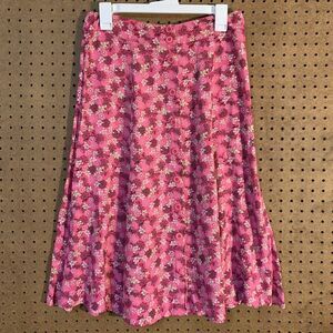 Vintage Womens Skirt Christopher & Banks Pink Floral Midi CottageCore Romantic 6